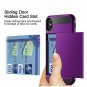 IPhone XS Case Wallet Card Holder Dual Layer Anti-Scratch Hybrid Armor Purple