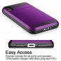 IPhone XS Case Wallet Card Holder Dual Layer Anti-Scratch Hybrid Armor Purple