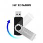 Exmapor USB Flash Drives Swivel Design Thumb Drive 3PCSBlack Red Blue 32GB