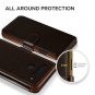 LG V40 Case, VRS Design [Brown] Drop Protection Cover Classy Slim Premium PU Lea