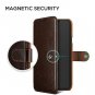 LG V40 Case, VRS Design [Brown] Drop Protection Cover Classy Slim Premium PU Lea