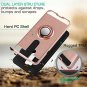 LG G7 Case With HD Screen Protector Kickstand 360 Degree Rotating Rose Gold