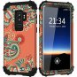 Samsung Galaxy S9 Plus Shockproof Case Full Body Protective Hybrid Flower Orange