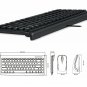 Mini Wired Keyboard & Mouse Combo Piano Black Design USB 11 Multimedia Hot Keys