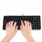 Mini Wired Keyboard & Mouse Combo Piano Black Design USB 11 Multimedia Hot Keys
