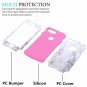 IPhone 8 Plus Case Shockproof Dual Layer TPU PC Hybrid Armor White Marble Pink