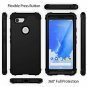 Google Pixel 3 Case Three Layer Heavy Duty Shockproof Anti-Fingerprint Black