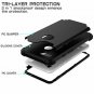 Google Pixel 3 Case Three Layer Heavy Duty Shockproof Anti-Fingerprint Black