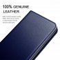 IPhone Xs Wallet Case Genuine Leather Kickstand Card Slots Magnetic Closure Blue