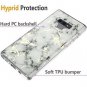 Galaxy Note 9 2018 Case Raised Edge Shockproof Slim Lightweight Marble White