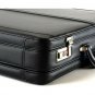 Expandable Leather Attache Briefcase Dual Combination Locks Business Profetional