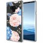 Samsung Galaxy Note 9 Case Flexible Bumper Shock Absorption Clear Floral Blue