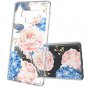 Samsung Galaxy Note 9 Case Flexible Bumper Shock Absorption Clear Floral Blue