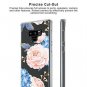 Samsung Galaxy Note 9 Case Flexible Bumper Shock Absorption Clear Floral Blue
