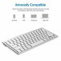 Ultra-Slim Bluetooth Wireless Keyboard Compact & Portable Comfortable Key White