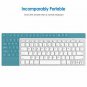 Ultra-Slim Bluetooth Wireless Keyboard Compact & Portable Comfortable Key White
