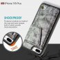 iPhone 8 Plus Wallet Case Card Holder Leather Shockproof Lightweight Gray