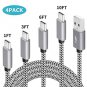 MCAB USB Type C Charging Cable Nylon Braided Fast Charger Cord 4 Pack(1/3/6/10F