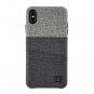iPhone Xs Max Wallet Case Slim Card Slot with Integrated Metal Plate Black Gray