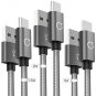 USB C Cable, Gritin [3Pack/3ft, 5ft, 6.6ft] USB Type C Nylon Braided Fast Chargi