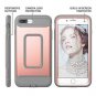 iPhone 8 Plus Case Full Body Shockproof Built In Screen Protector Rose Gold Gray