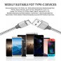 USB Type C Cable, Zcen 3Pack 6FT USB C to USB A Fast Charging Nylon Braided Cabl