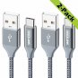 BrexLink USB Certified Type C Cable, USB C to USB A Charger (6.6ft, 2 Pack), Nyl