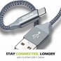 BrexLink USB Certified Type C Cable, USB C to USB A Charger (6.6ft, 2 Pack), Nyl