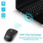 Wireless Cordless Mouse USB Receiver Rechargeable Silent Click Slim Black