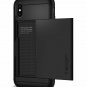 iPhone Xs Wallet Case Armor Slim Dual Layer Card Slots Shock-Absorbing Black NEW