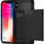 iPhone Xs Wallet Case Armor Slim Dual Layer Card Slots Shock-Absorbing Black NEW