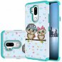 LG G7 Armor Defender Case TPU Hybrid Dual Layer Cover Anti Slip Shockproof Owl
