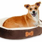 Pet Bed For Dog And Cat Oval Sofa Ultra Soft Indoor 20-Inch by 16-Inch Brown