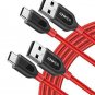Anker [2Pack, 6ft] Powerline USBC to USBA, DoubleBraided Nylon Fast Chargin