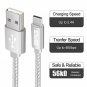 USB Type C Cable, BRG USB C Cable (USB 2.0) 3 Pack (1ft,4ft,6ft) Nylon Braided U
