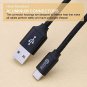 USB Type C Cable IOPHI 3 Pack 1ft 3ft 6ft 2.4A High Speed USB C to USB A Nylon B