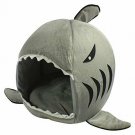 Shark Pet House With Removable Bed For cats & Dogs Warm Comfy Medium Gray