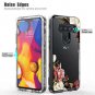 HUATRK LG V40 Case Clear Cute Flower Girls Women Heavy Duty Protection Three Lay