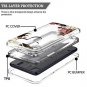 HUATRK LG V40 Case Clear Cute Flower Girls Women Heavy Duty Protection Three Lay