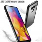 LG V40 ThinQ Case Carbon Shield Shock Absorbing Slim Fit Thin Shockproof Black