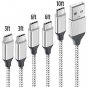 NganHing USB Type C Cable 5 Pack Nylon Braided USB C to USB A Sync Charging Co