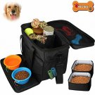 Pet Travel Bag For Dogs And Cats Tote Bag Food Carrier Silicone Bowls Black