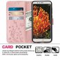 Wallet Case for Huawei P20 PRO 3 Card Holder Embossed Butterfly Flower PU Leathe