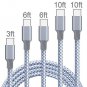 Hootech USB Type C Cable, 5Pack 3FT 2x6FT 2x10FT Nylon Braided USB C Charger Cab
