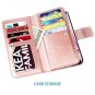 Samsung Galaxy Note 9 Glitter Case Leather Women Wrist Strap Wallet Sparkle Pink
