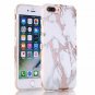 iPhone 7 Plus Case, Shiny Rose Gold White Marble Design, Clear Bumper Ma