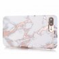 iPhone 7 Plus Case, Shiny Rose Gold White Marble Design, Clear Bumper Ma