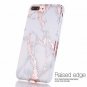 iPhone 7 Plus Case, Shiny Rose Gold White Marble Design, Clear Bumper Ma