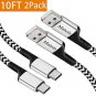 USB Type C Cable,[10FT 2Pack] Extra Long Charger for Samsung S9 / Google Pixel 3