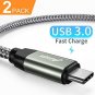 USB Type C Cable Fast Charging (USB 3.0) (2 Pack/6.6FT),Ainope USBA to USBC Ch